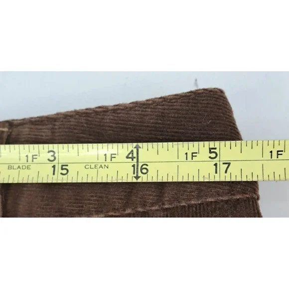 Eddie Bauer Corduroy Skirt Womens 12 Brown Back Pockets Knee Length A Line Flare - Picture 11 of 12